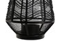 DKD Home Decor Portavelas de Metal y Ratán Negro