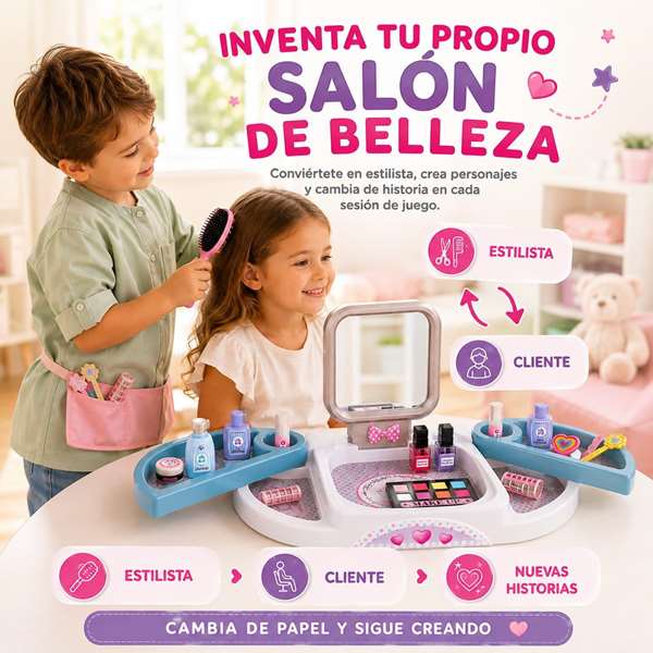 Jugatoys - ponteguap@ Tocador de belleza con espejo y accesorios