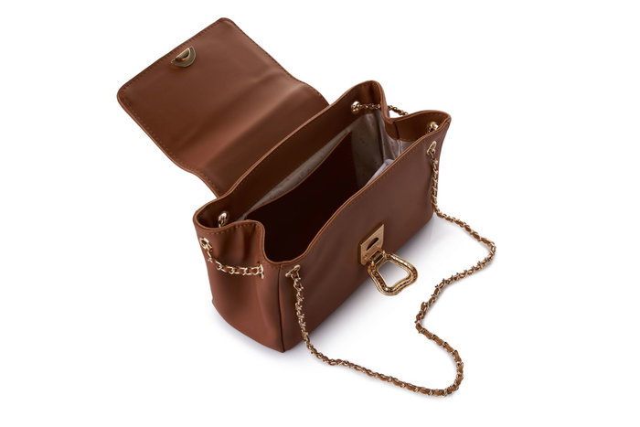 Vince Camuto Siena v2 Bolso de Hombro Color Tan en Cuero de Polivinilo Elegante y Versátil