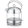 Severin WK3459 Hervidor de agua de vidrio retro 1,7 L 2400 W acero inoxidable calentamiento rápido