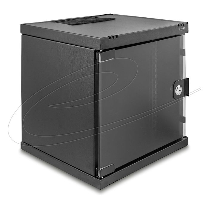 DeLOCK 43422 Armario Rack de Red 10 Pulgadas 6U, Con Puerta de Cristal y Laterales, para Montaje en Pared o Suelo, 30 kg Carga, Negro DeLOCK 43422 Armario Rack de Red 10 Pulgadas 6U, Con Puerta de Cristal y Laterales, para Montaje en Pared o Suelo, 30 kg Carga, Negro