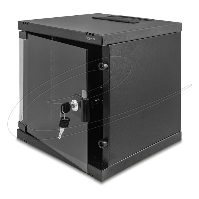 DeLOCK 43422 Armario Rack de Red 10 Pulgadas 6U, Con Puerta de Cristal y Laterales, para Montaje en Pared o Suelo, 30 kg Carga, Negro DeLOCK 43422 Armario Rack de Red 10 Pulgadas 6U, Con Puerta de Cristal y Laterales, para Montaje en Pared o Suelo, 30 kg Carga, Negro