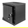 DeLOCK 43422 Armario Rack de Red 10 Pulgadas 6U, Con Puerta de Cristal y Laterales, para Montaje en Pared o Suelo, 30 kg Carga, Negro