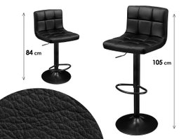 GIFTDECOR Taburete Acolchado con Respaldo Negro