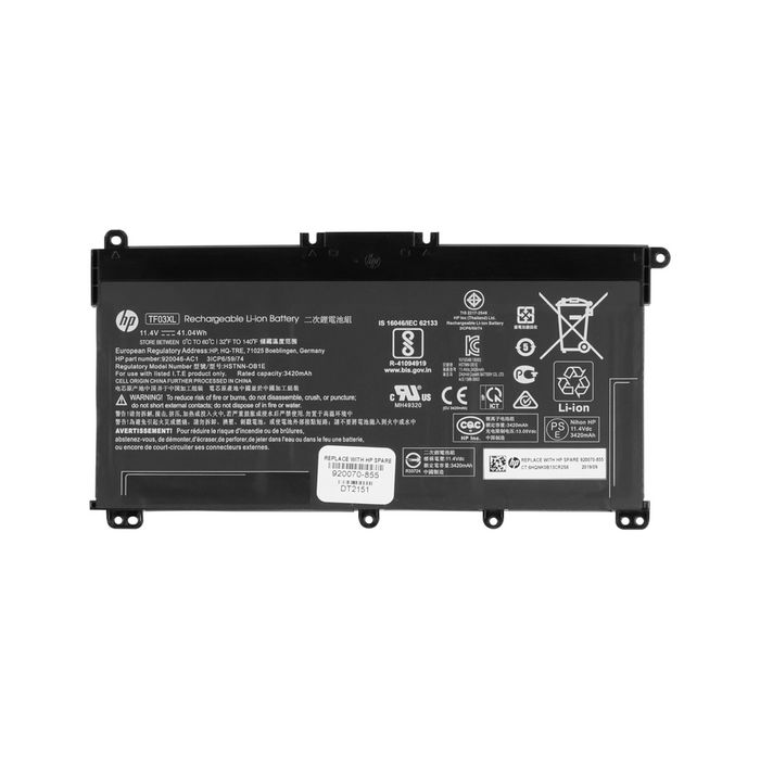 HP Batería de iones de litio de 3 celdas TF03XL para HP Pavilion, 41.9Wh, 11.55V