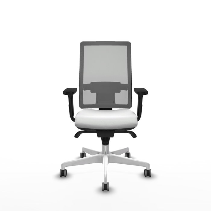 PIQUERAS Y CRESPO Silla de oficina Horna con mecanismo Sincro, Blanco y Gris PIQUERAS Y CRESPO Silla de oficina Horna con mecanismo Sincro, Blanco y Gris