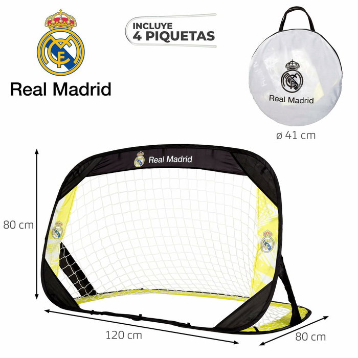 Color Baby Set 2 Porterias Futbol Pop Up Real Madrid 120X80X80Cm