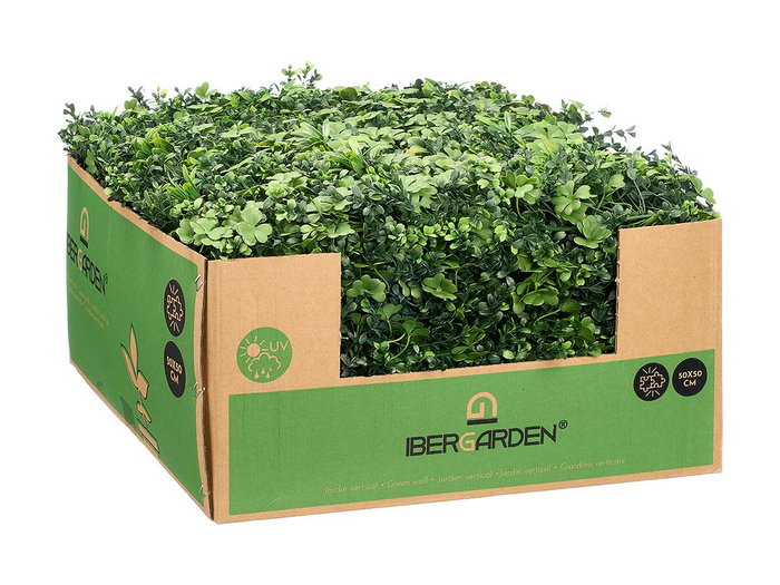 Ibergarden Jardín Vertical Hoja Flor 54x54 cm Plástico Verde (Set de 10)