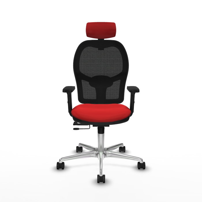 PIQUERAS Y CRESPO Silla de oficina Jorquera con mecanismo Sincro/Traslack, Rojo y Negro