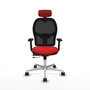 PIQUERAS Y CRESPO Silla de oficina Jorquera con mecanismo Sincro/Traslack, Rojo y Negro