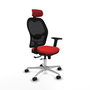 PIQUERAS Y CRESPO Silla de oficina Jorquera con mecanismo Sincro/Traslack, Rojo y Negro