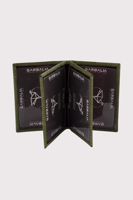 Zoozie Bags Tarjetero de Piel Auténtica Verde Vera Crazy - Diseño Compacto y Elegante