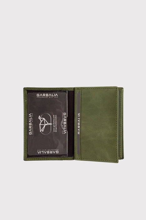 Zoozie Bags Tarjetero de Piel Auténtica Verde Vera Crazy - Diseño Compacto y Elegante