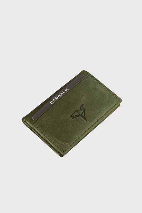 Zoozie Bags Tarjetero de Piel Auténtica Verde Vera Crazy - Diseño Compacto y Elegante