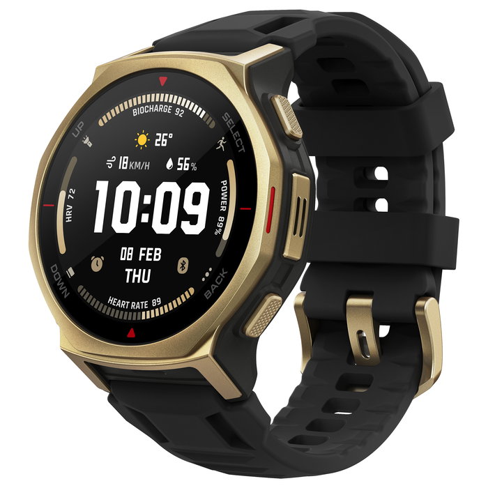 AMAZFIT T-Rex 3 Pro Smartwatch 44 mm Negro Dorado - GPS, 16 GB, Resistente al Agua 45 m, 1.32" Pantalla AMOLED, 640 mAh