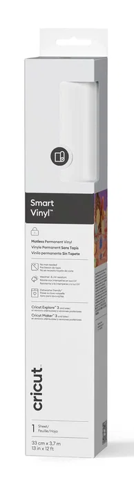 Cricut Smart Vinyl, Rollo de Vinilo de Termotransferencia Matless, Liso y Mate Color Blanco, Compatible con Cricut Maker 3, 4, Explore 3, 4 y Venture - 330 mm x 3700 mm