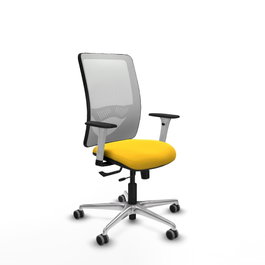 PIQUERAS Y CRESPO Silla de oficina Zulema con mecanismo Sincro/Traslack Amarillo y Blanco