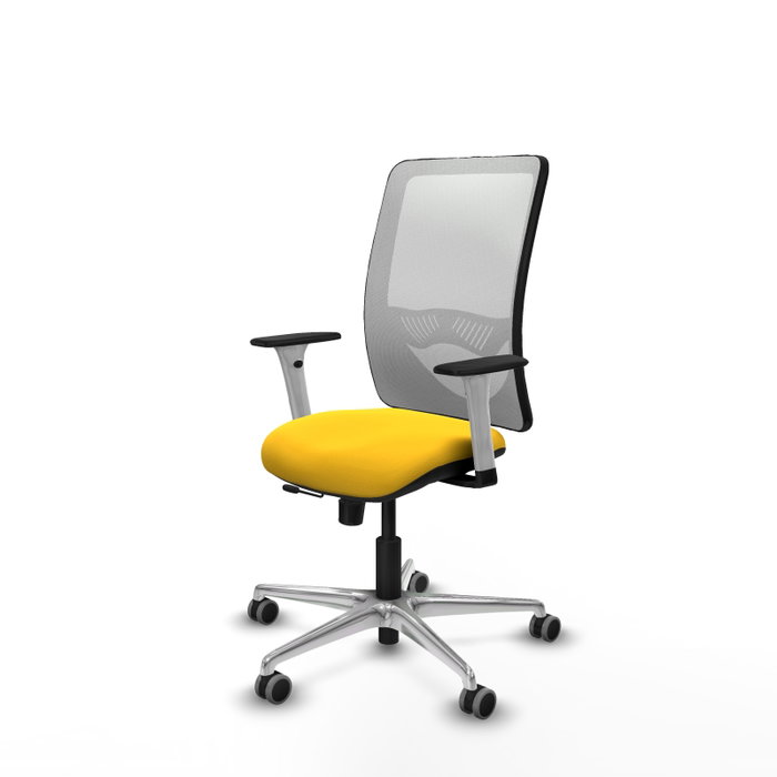 PIQUERAS Y CRESPO Silla de oficina Zulema con mecanismo Sincro/Traslack Amarillo y Blanco