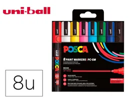 Posca PC-5M/8C Marcador de Pintura Punta Cónica 1,8-2,5 mm Estuche 8 Unidades Colores Básicos