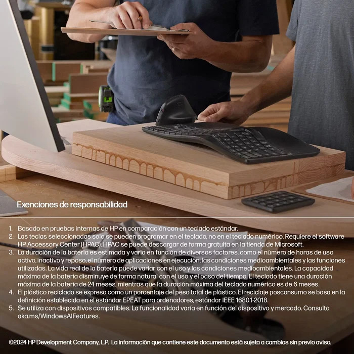 HP Teclado 965 Inalámbrico Ergonómico Negro