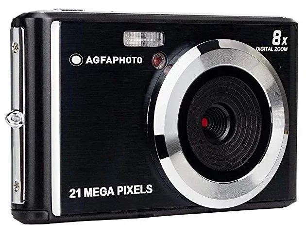 AgfaPhoto Realishot DC5200 Cámara digital compacta - 21 MP, sensor CMOS, zoom digital 8x, grabación de video HD 720p, color negro