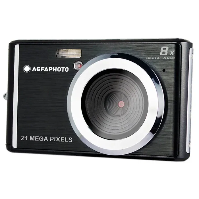 AgfaPhoto Realishot DC5200 Cámara digital compacta - 21 MP, sensor CMOS, zoom digital 8x, grabación de video HD 720p, color negro