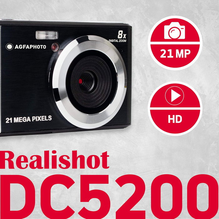AgfaPhoto Realishot DC5200 Cámara Digital Compacta, 21 MP, Negro AgfaPhoto Realishot DC5200 Cámara Digital Compacta, 21 MP, Negro