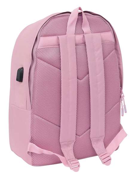 Safta Mochila Munich Basicos Portatil 15,6" + USB Rosa 31x44x18 cm