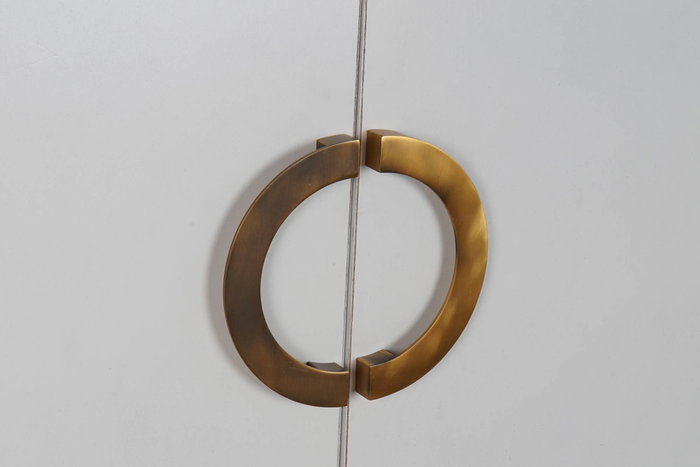 DKD Home Decor Armario Oriental Kamakura Blanco Dorado 120 x 50 x 175 cm Álamo Metal
