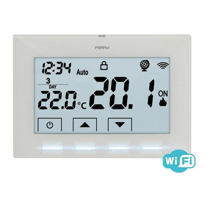Perry Cronotermostato wifi 230 v Blanco con pantalla LCD de 4,7 pulgadas