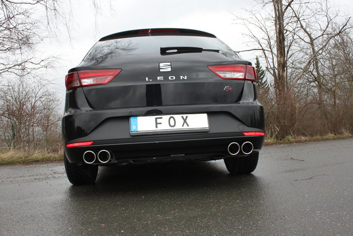 Fox Silenciador Trasero para SEAT LEON 5F ST con Colas Plateadas