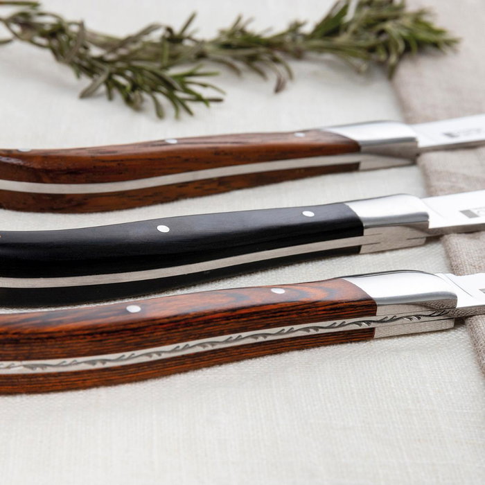 Quid Professional Cuchillo Steak Narbona de 22 cm con Mango de Madera y Acero Inox