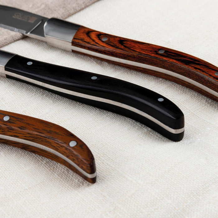 Quid Professional Cuchillo Steak Narbona de 22 cm con Mango de Madera y Acero Inox