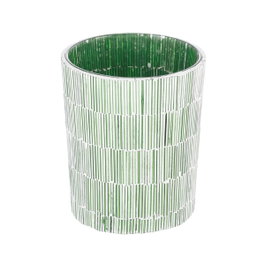 Ixia Portavelas Verde Cristal Decoración 10 x 10 x 13 cm