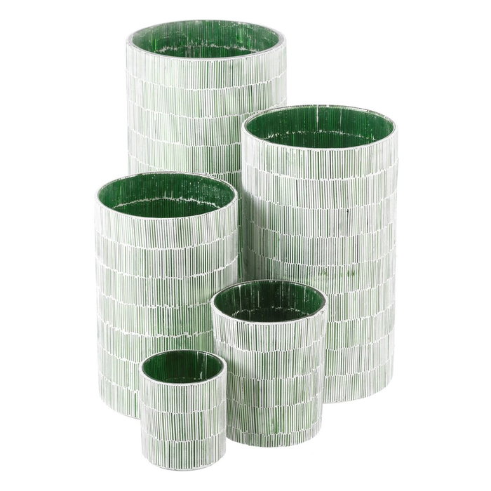 Ixia Portavelas Verde Cristal Decoración 10 x 10 x 13 cm
