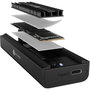 ICY BOX IB-180MC-C31 Caja externa para SSD M.2 NVMe y SATA, USB 3.2 Gen 2 Tipo-C, Negro
