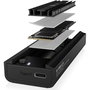 ICY BOX IB-180MC-C31 Caja externa para SSD M.2 NVMe y SATA, USB 3.2 Gen 2 Tipo-C, Negro