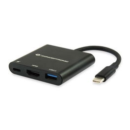 Conceptronic Adaptador USB-C a HDMI 3-en-1 con Puerto de Carga PD 60W y USB 3.0, Resolución 4K, Compatible con MacBook, Chromebook, Smartphones y Dispositivos USB-C