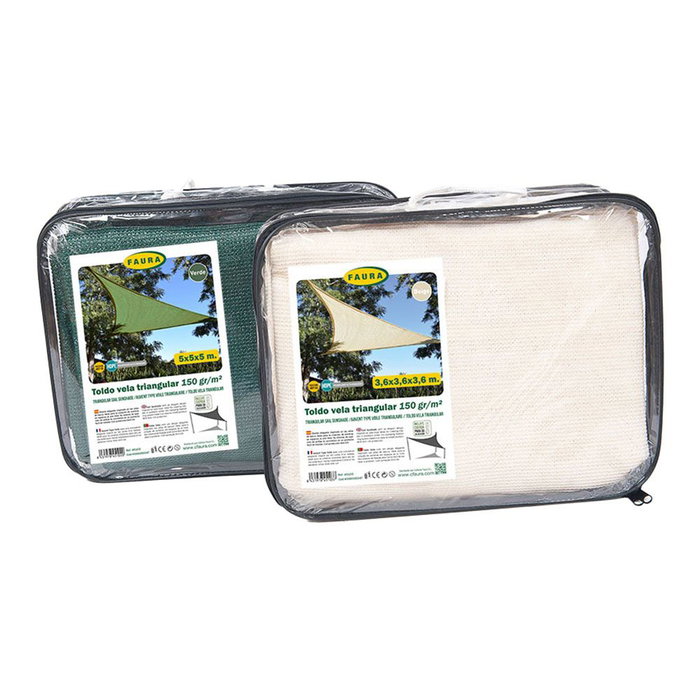 Faura Toldo Vela Triangular Verde 5x5x5m Polietileno Anti-UV