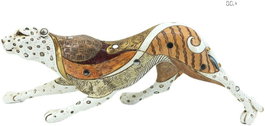 DKD Home Decor Figura de Resina Leopardo Blanco