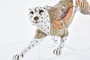 DKD Home Decor Figura Decorativa Leopardo Blanco Naranja Resina 37 x 13 x 10 cm