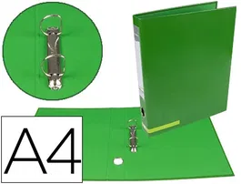 Liderpapel Carpeta de 2 anillas 25 mm A4 Forrado Color System con Ollao y Tarjetero Verde