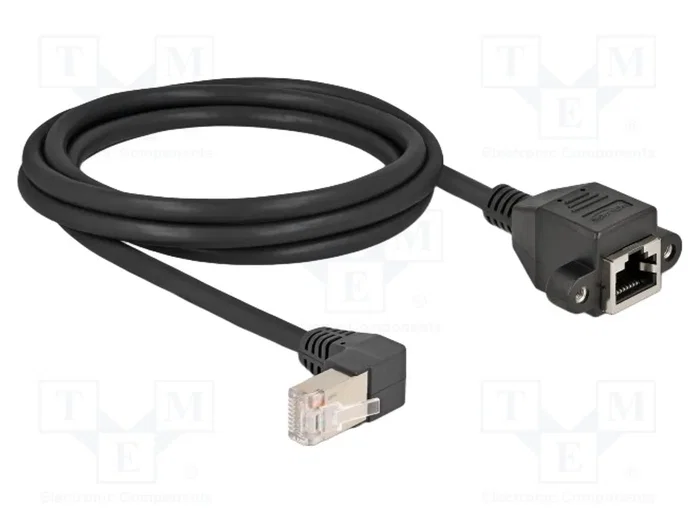 DeLOCK Cable de extensión de red Cat.6A S/FTP RJ45 90° a RJ45 hembra 2 m negro DeLOCK Cable de extensión de red Cat.6A S/FTP RJ45 90° a RJ45 hembra 2 m negro