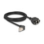 DeLOCK Cable de extensión de red Cat.6A S/FTP RJ45 90° a RJ45 hembra 2 m negro