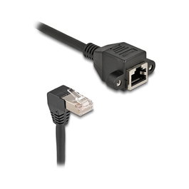 DeLOCK Cable de extensión de red Cat.6A S/FTP RJ45 macho 90° a hembra 2 m negro