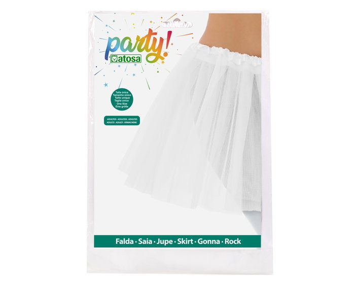 Tutu Blanco Unica 30 cm para Ángeles, Novias o Personajes Clásicos