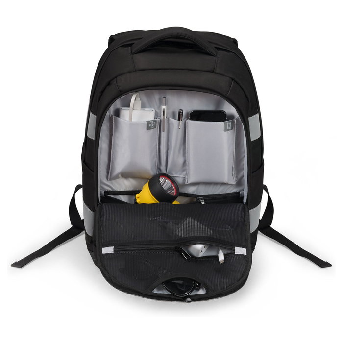 DICOTA Mochila Hi-Vis V2 Reflective 25 Black