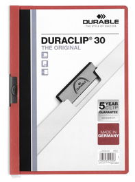 Dosier Clip Duraclip Pvc A4 2200 Pinza Metal 30H Rojo (Set de 25)