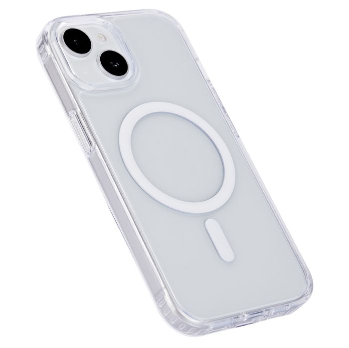 eSTUFF Funda Híbrida Magnética Transparente para iPhone 15 Plus - Compatible MagSafe, Protectora con TPU