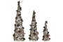 DKD Home Decor Cono Navidad Tradicional Verde Natural 20 x 80 x 20 cm Set de 3